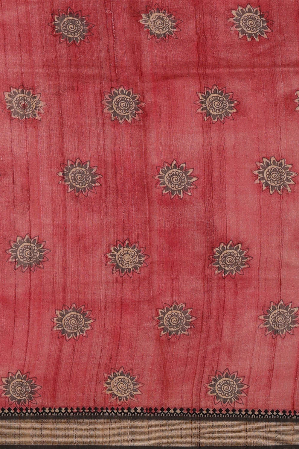 Image of Printed Tussar Kalamkari Pista Green Saree